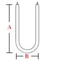 Simple U-shaped tube with labeled points A and B.