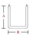 U-shaped channel with labeled dimensions A and B.